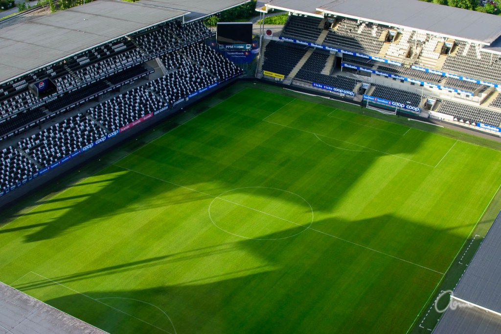 Top view of Trondheim football stadium