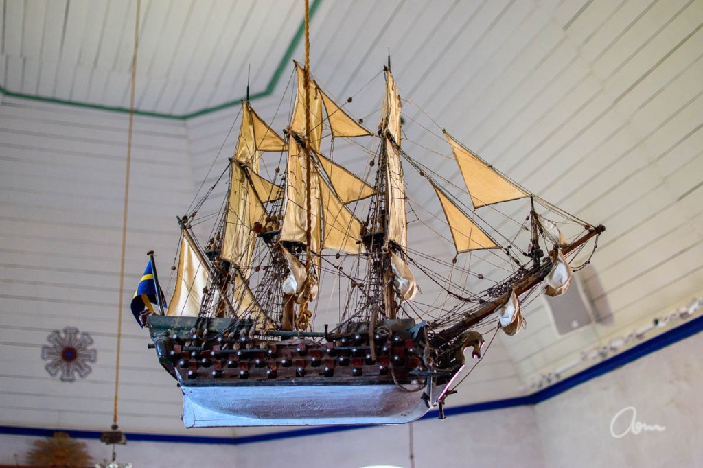 Votive ship in Kökar church, Åland