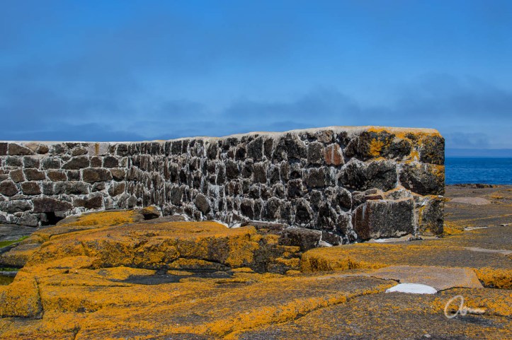 Granite wall on north shore to keep lighthouse safe