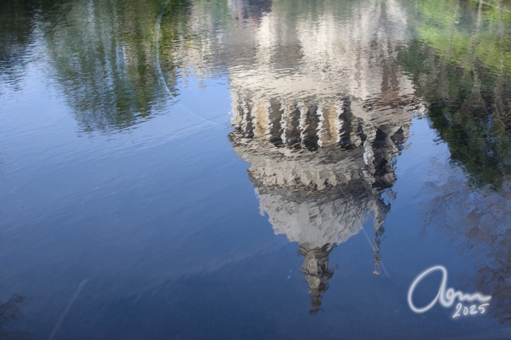 Reflection in pond of St. Paul's cathedral
