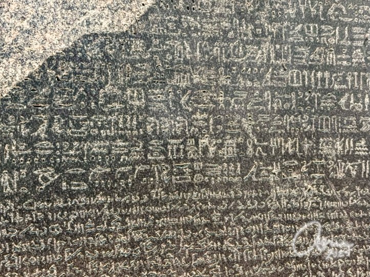 Black stone with different inscriptions, Rosetta Stone