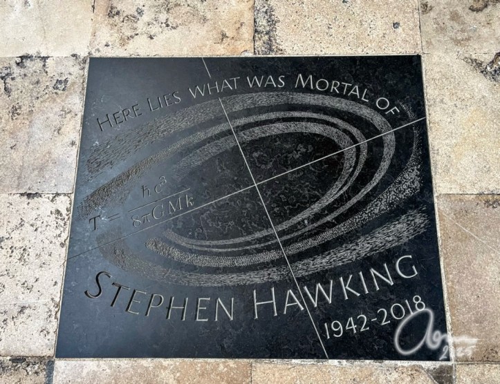 Tombstone of famous scientist, Westminster Abbey, London